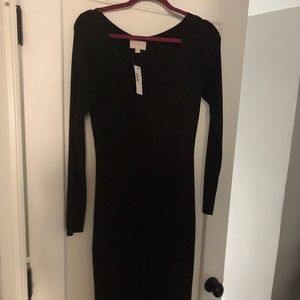 Jcrew collection ribbed sweater dress in black